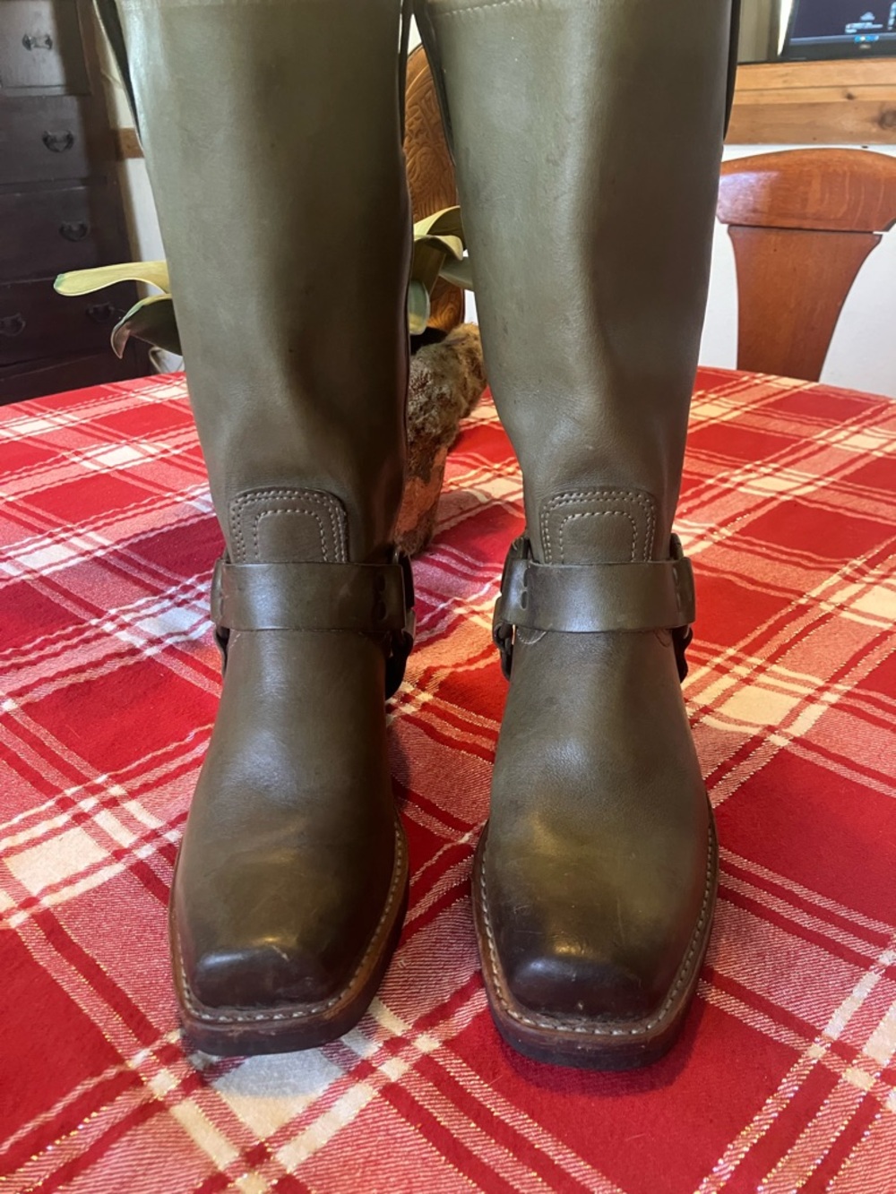 Frye Harness 12R Boots Olive Green Size 8 | Rare Discontinued Color - Picture 8 of 14